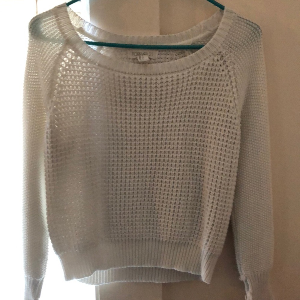 White knit sweater